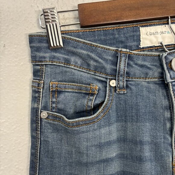 Ban Jara Bellbottom Flared High Rise Jeans Butterfly Pattern Size 1/24 Hippie - Picture 3 of 11